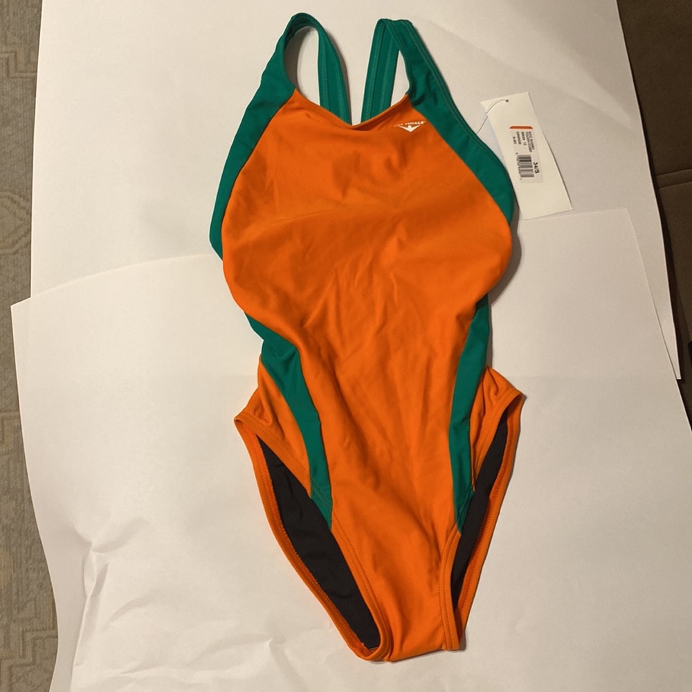 NWT THE FINALS WOMEN 34/S SWIMSUITS COLOR GREEN & ORANGE
